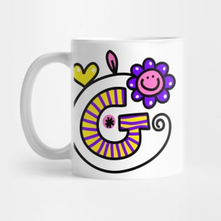 Letter G abc monogram hand drawn colorful alphabet Mug